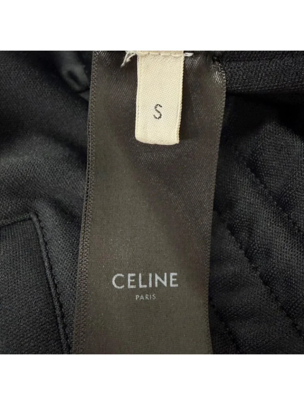 Celine Logo Embroidery Double Face Side Line Track Pants Black White